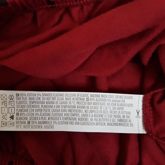 Forever 21 Wine/Black Polka Dot Off-Shoulder Top L - Picture 7 of 7